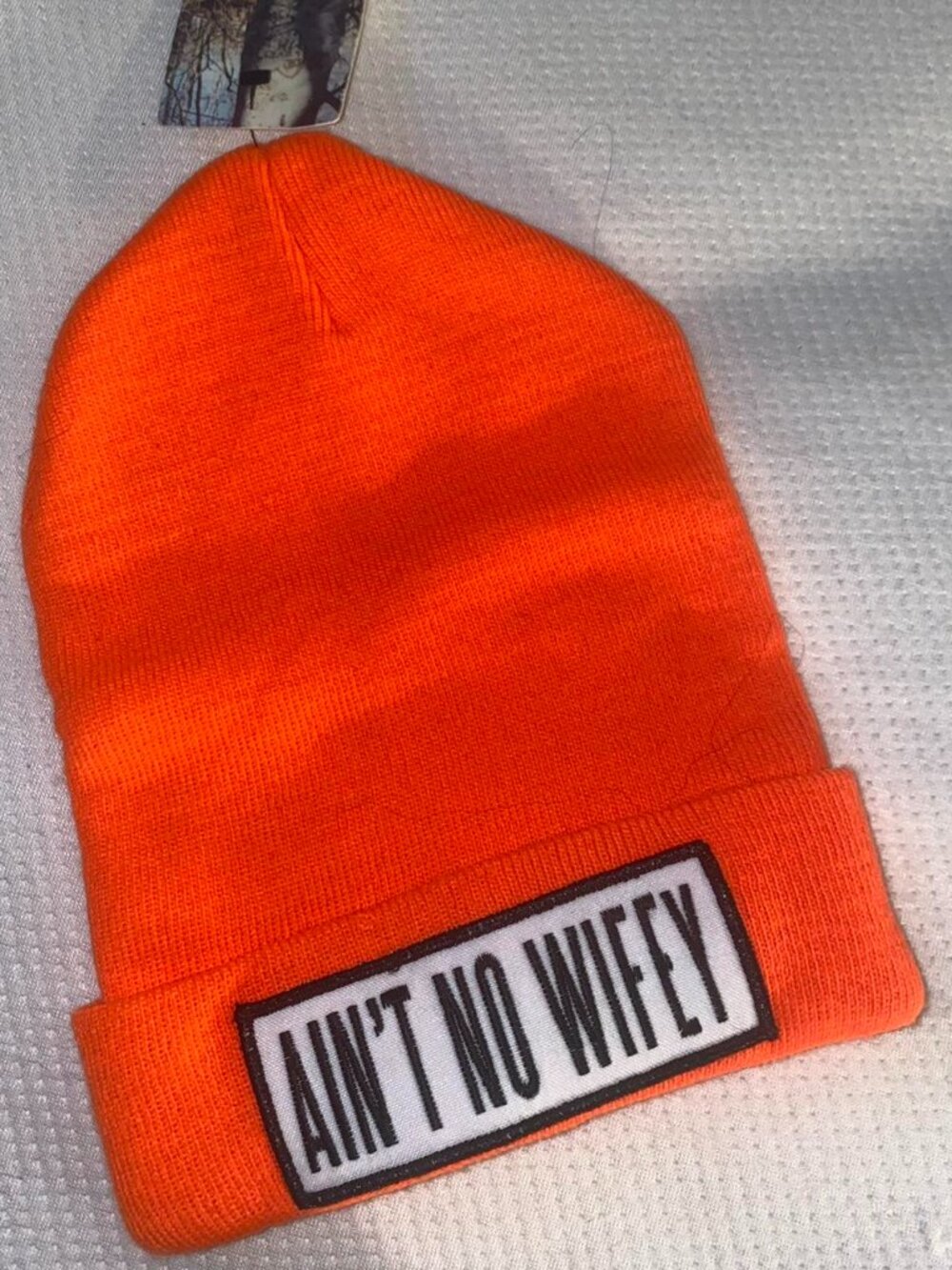 Urban Outfitters Women's Orange and White Hat